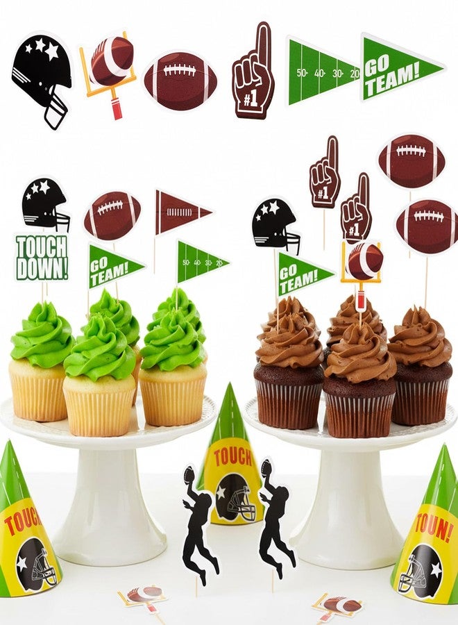 Sucrain 24pcs Football Cupcake Toppers,Disposable Foot Ball Themed Toothpicks, Cocktail Picks for Birthday Party,Game Day, Tailgate Decorations - Image 5