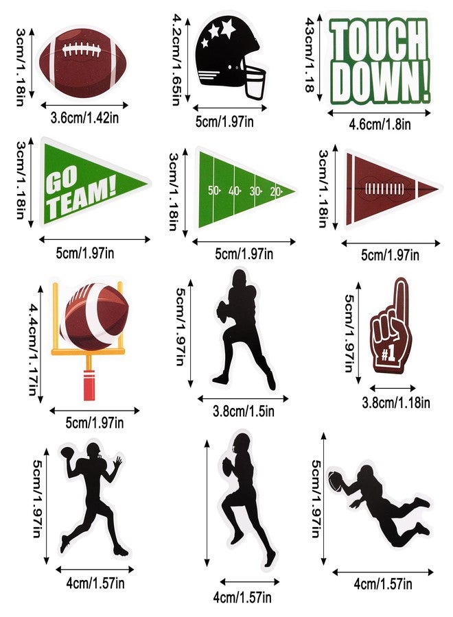 Sucrain 24pcs Football Cupcake Toppers,Disposable Foot Ball Themed Toothpicks, Cocktail Picks for Birthday Party,Game Day, Tailgate Decorations - Image 2