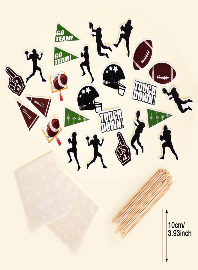 Sucrain 24pcs Football Cupcake Toppers,Disposable Foot Ball Themed Toothpicks, Cocktail Picks for Birthday Party,Game Day, Tailgate Decorations - Image 3