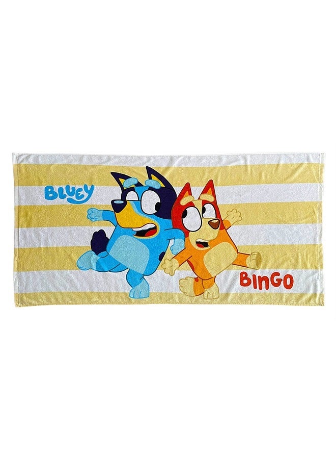 BLUEY Bingo Stripe Beach Towel Kids Swim Bath Holiday Children Bath Towels Tv Show Gift for Boys Girls 70 x 140 cm  - Image 4