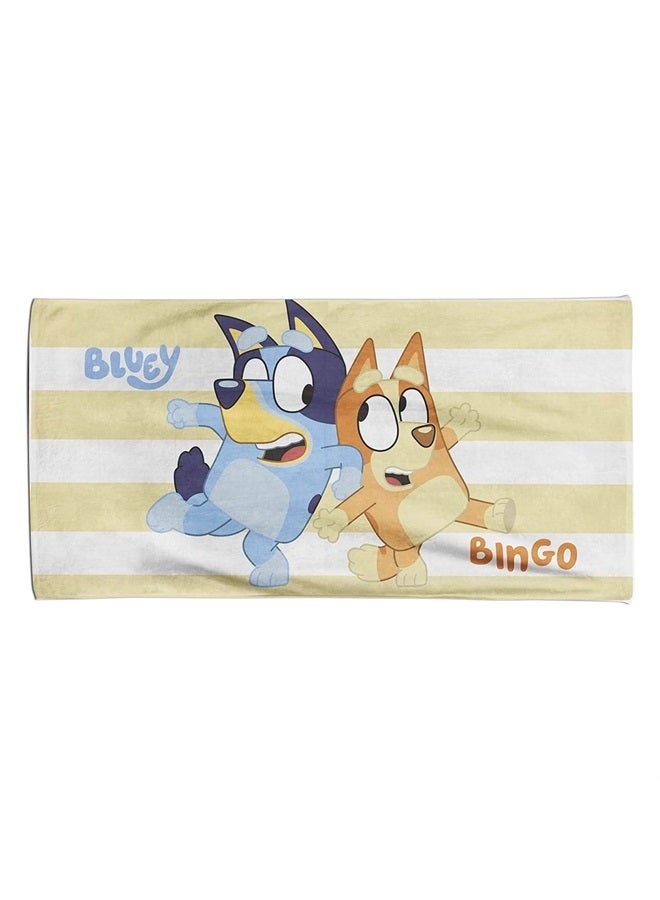 BLUEY Bingo Stripe Beach Towel Kids Swim Bath Holiday Children Bath Towels Tv Show Gift for Boys Girls 70 x 140 cm  - Image 1