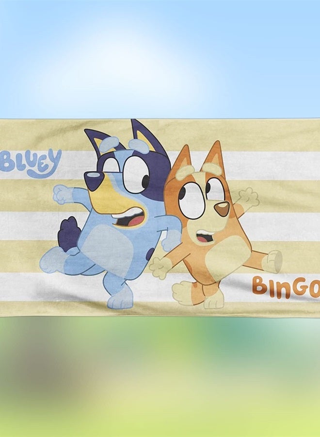 BLUEY Bingo Stripe Beach Towel Kids Swim Bath Holiday Children Bath Towels Tv Show Gift for Boys Girls 70 x 140 cm  - Image 5