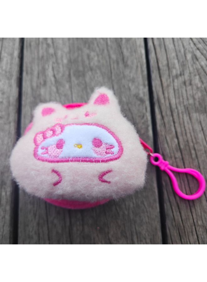Cartoon Plush Cat Coin Purse Earphone Bag Student Portable Storage Bag Mini Keychain Pendant