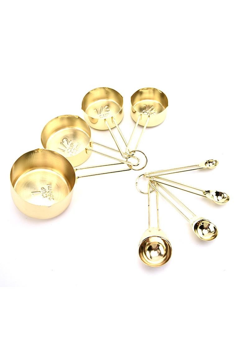 general 8-Piece Modern Stainless Steel Measuring Cups And Spoons Set Gold - Image 1