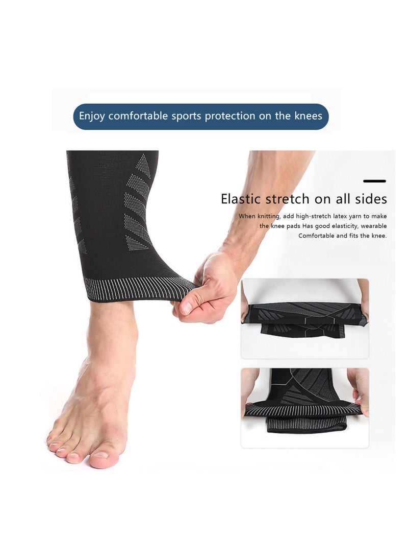 Generic - Long Leg Compression Sleeve for Men - Knee Brace for Pain Relief, Running, Arthritis, ACL Support - L - Image 1