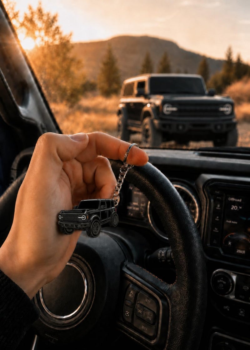 FOUR WHEEL BEAST إكسسوارات سلسلة مفاتيح برونكو - غطاء فوب لمفتاح 4 أبواب - تعديلات رائعة متوافقة مع فورد برونكو 2021 2022 2023 - Image 5