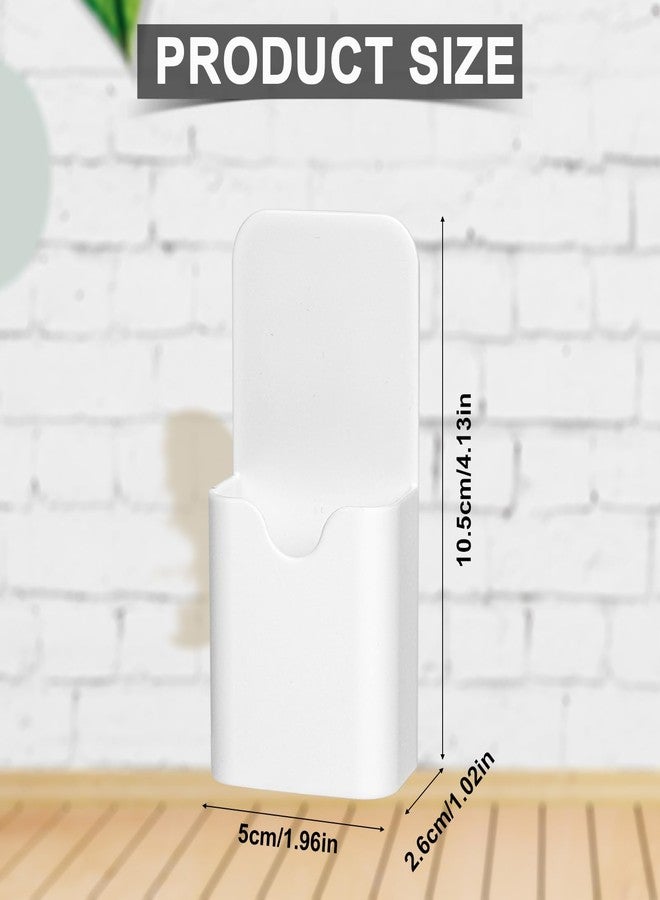 NQEUEPN 2pcs Magnetic Pen Holders for Fridge, Strong Magnet Marker Holder Organizer Dry Erase Pencil Holder for Refrigerator Whiteboard Locker School Home Office Supplies (White) - Image 2