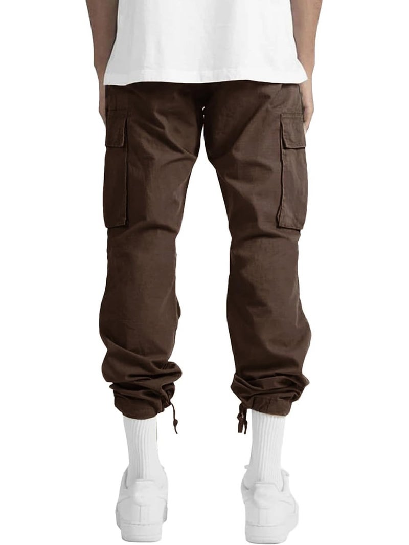 whox Mens Cargo Pants Casual Outdoor Hiking Pants for Men Athletic Joggers Sweatpants Brown - Image 4
