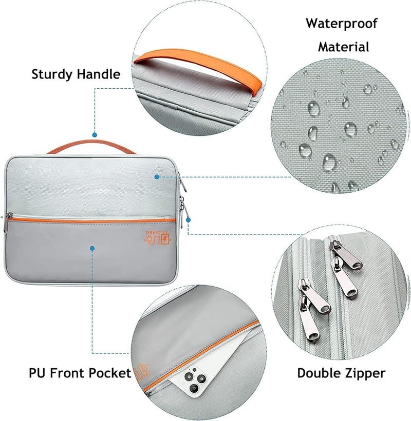 KASTWAVE Travel Electronics Organizer, Double Layer Waterproof Cable Organiser Bag for Electronic Accessories, Universal Carry Bag for Charger, Phone, Hard Drive, Cord, Tablet (Grey) - Image 3