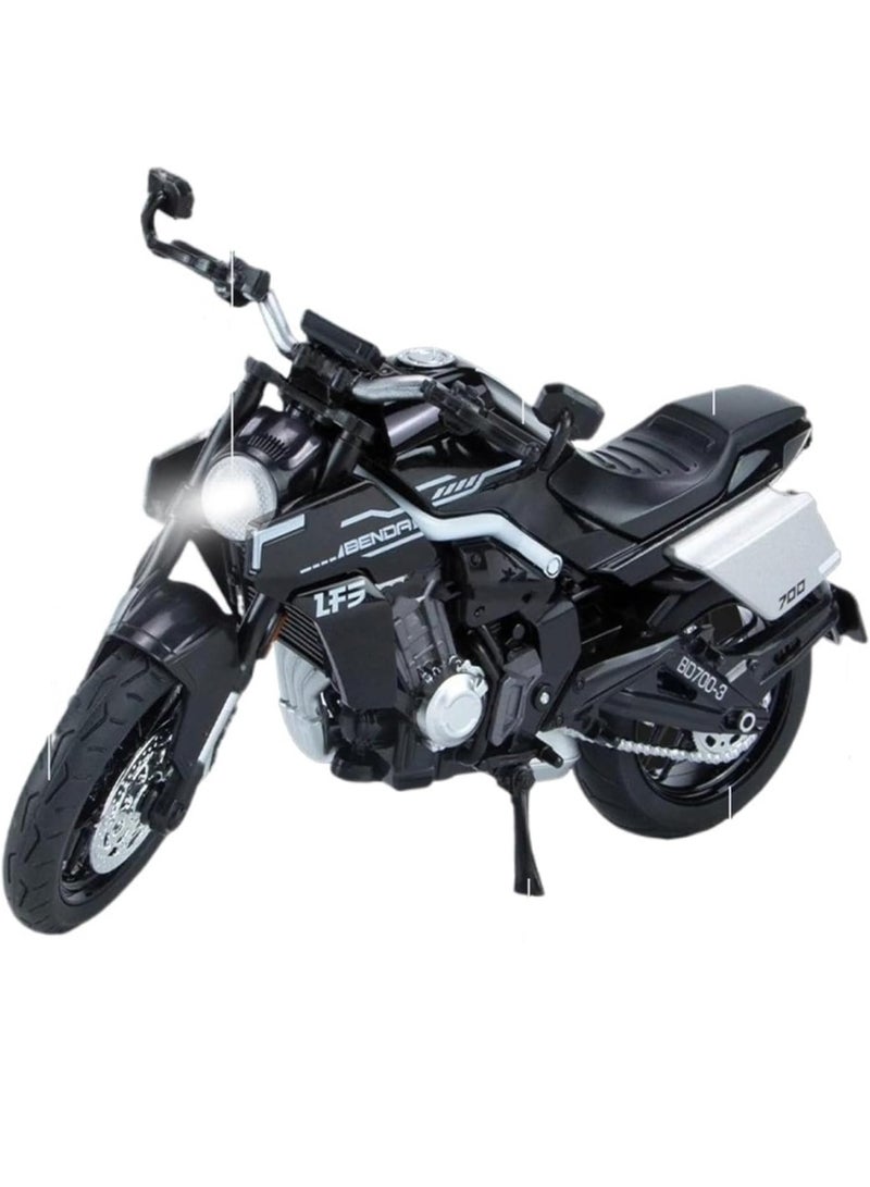 هالامودو 1:12 تانغ داو LFS700 سبايك الدراجات النارية موديل، سبايك محاكاة دراجة نارية، لعبة الدراجات النارية كول، مجموعة زخرفة سيارة سبايك لعبة، هدية مثالية للأطفال الفتيات الأولاد، معدات الحفلة لمعرض ذكرى المجموعة، الأسود، 18.5*8.4*10 سم - Image 3