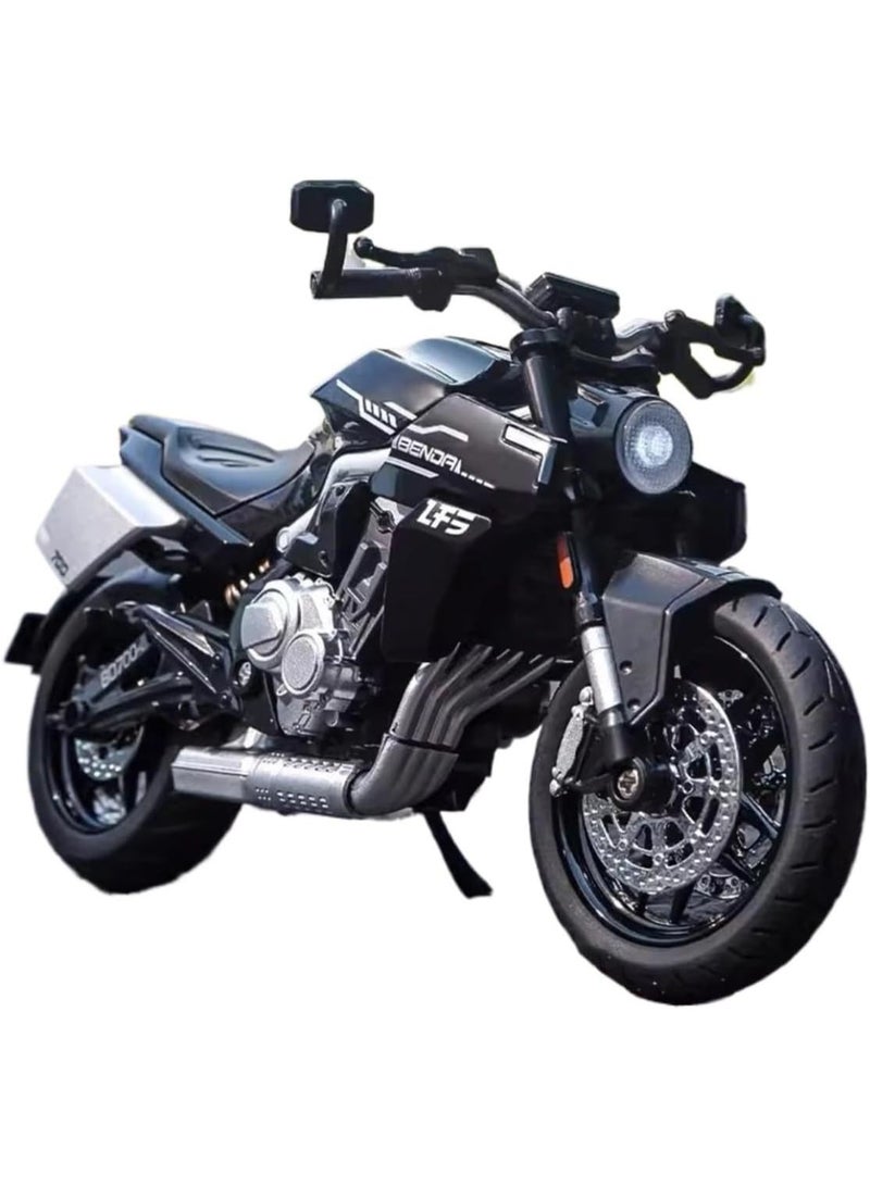 هالامودو 1:12 تانغ داو LFS700 سبايك الدراجات النارية موديل، سبايك محاكاة دراجة نارية، لعبة الدراجات النارية كول، مجموعة زخرفة سيارة سبايك لعبة، هدية مثالية للأطفال الفتيات الأولاد، معدات الحفلة لمعرض ذكرى المجموعة، الأسود، 18.5*8.4*10 سم - Image 2