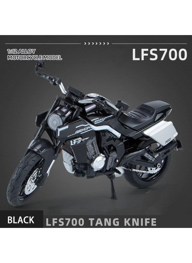هالامودو 1:12 تانغ داو LFS700 سبايك الدراجات النارية موديل، سبايك محاكاة دراجة نارية، لعبة الدراجات النارية كول، مجموعة زخرفة سيارة سبايك لعبة، هدية مثالية للأطفال الفتيات الأولاد، معدات الحفلة لمعرض ذكرى المجموعة، الأسود، 18.5*8.4*10 سم - Image 5