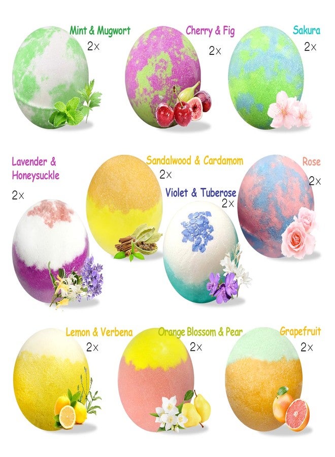 Excalla Bath Bombs for Women, 20 Pcs Handmade Bubble Bathbombs Gift Set, Shea & Coco Butter Dry Skin Moisturize, SPA Relaxing Gifts for Women & Men, Her, Girls, Wife, Birthday (Package May Vary) - Image 4