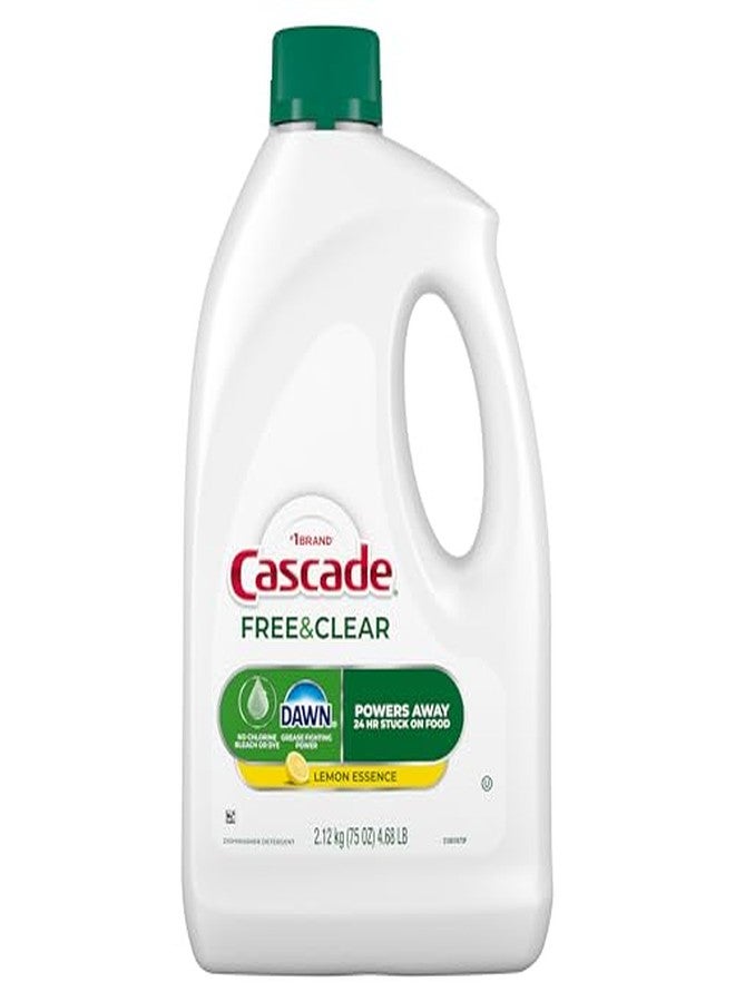 Cascade جل سائل منظف الصحون كاسكيد خالي من العطور، منظف أطباق، صابون غسالة الصحون، ليمون، 75 أونصة - Image 5