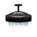 HEETA Scalp Massager Hair Growth, Soft Silicone Scalp Scrubber Shampoo Brush for Exfoliation, Dandruff Removal Head Massage Stress Relax, Wet & Dry Use for Thick Thin Curly Hair Care, Black Blue - Image 2