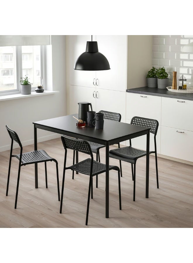Selecto Hub Dining Table, Sturdy Metal Frame Durable Tabletop, Black 110 x 67 cm - Image 1