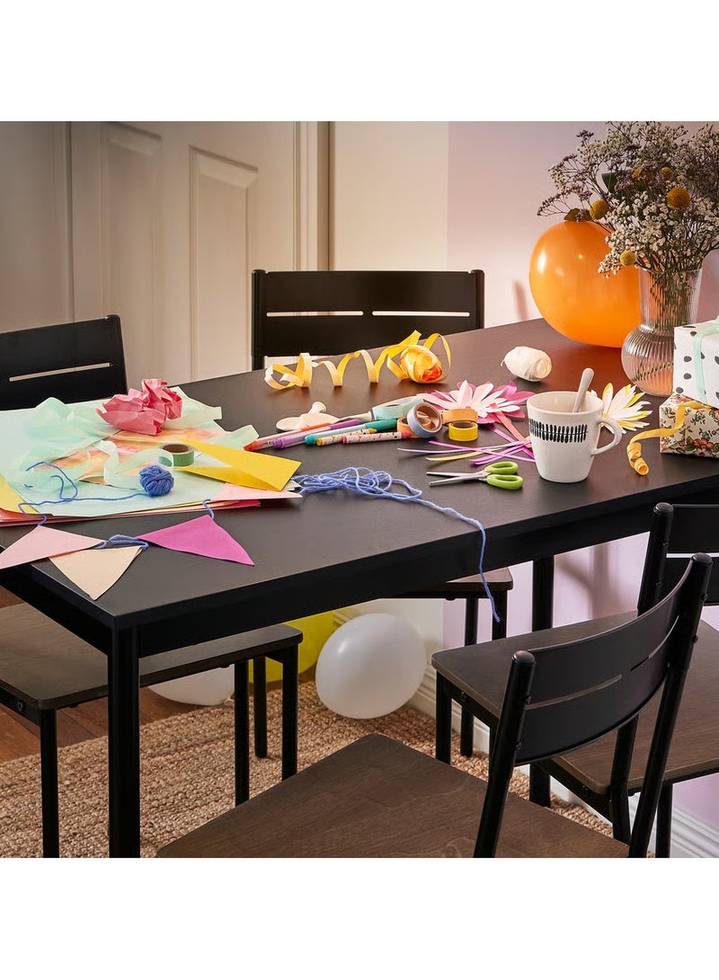 Selecto Hub Dining Table, Sturdy Metal Frame Durable Tabletop, Black 110 x 67 cm - Image 5