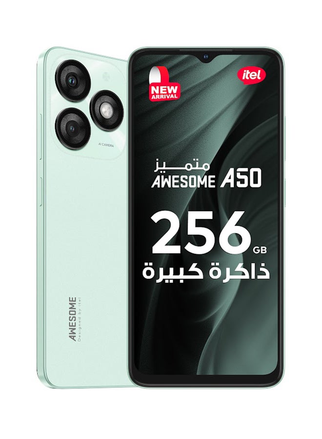 ITEL A50 Dual SIM Lime Green 4+8GB RAM 256GB 4G - Middle East