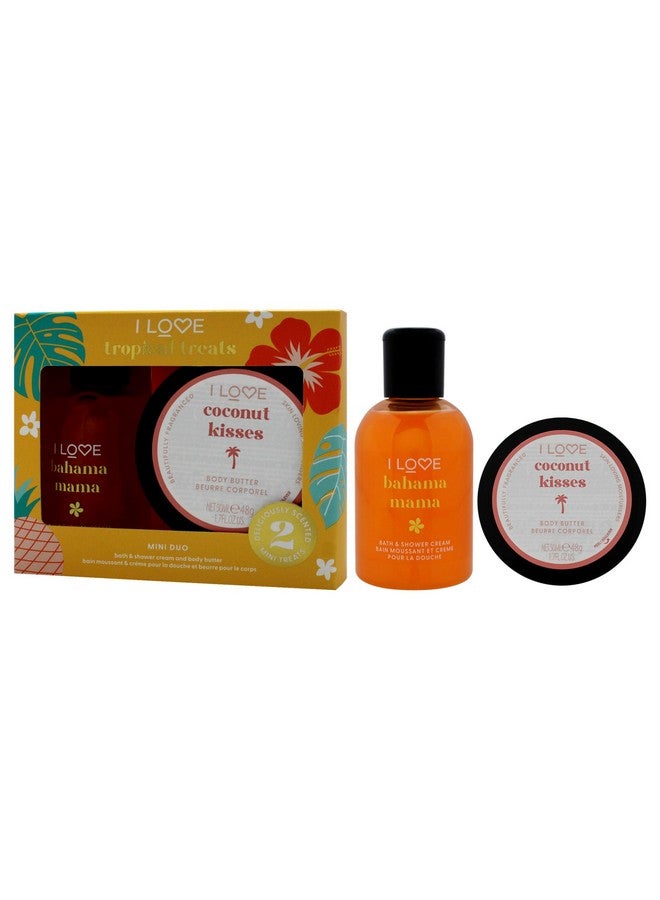 I Love Cosmetics I Love Miniature Troipcal Treat Box for Unisex - 2 Pc 3.3oz Bath and Shower Creme, 1.7oz Body Butter - Image 4