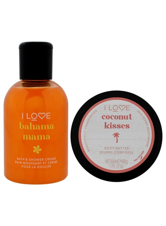 I Love Cosmetics I Love Miniature Troipcal Treat Box for Unisex - 2 Pc 3.3oz Bath and Shower Creme, 1.7oz Body Butter - Image 2