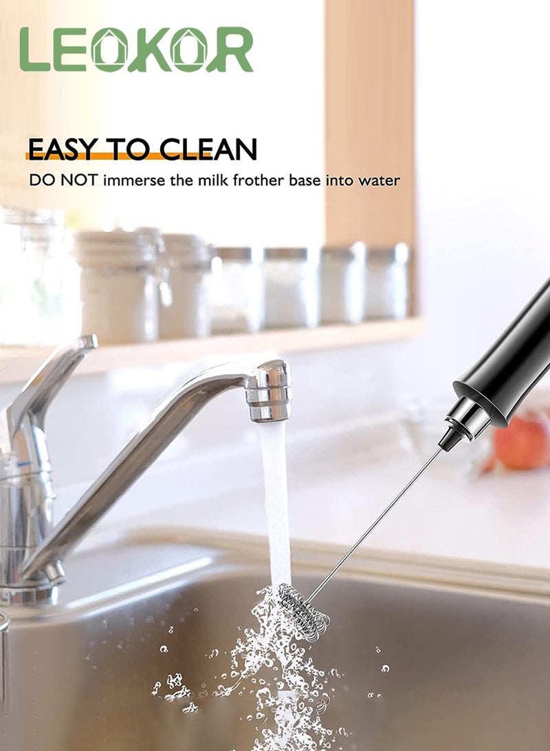 ليوكور حليب متكافئ ، قهوة مع قاعدة شحن ، 3 سرعات خفاش البيض ، USB القابلة لإعادة الشحن من الحليب المحمول باليد - Image 5