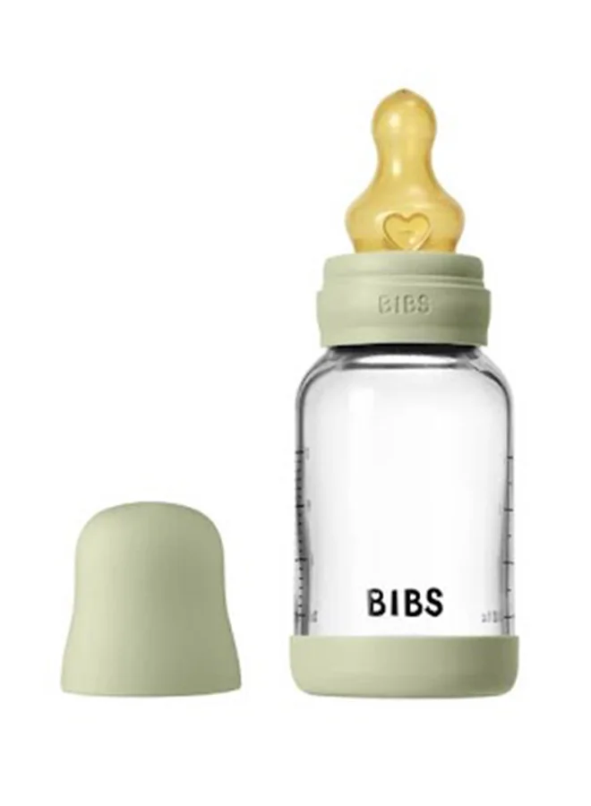 بيبس Glass Baby Bottle Round Latex 1 Pack 120 ml Slow Flow Sage