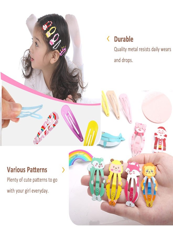 Funtopia Hair Clips, Funtopia 100 Pcs Cute Snap Clips Barrettes for Women Teens Girls Kids, Colorful No Slips Metal Fruit Animal Hair Clips for Birthday Party Christmas Gift - Image 3