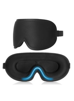 3D Memory Foam Sleep Mask Breathable Shading Blindfold Cover Aid Block Out Light with Adjustable Strap Soft Eye Patches Comfort Three Dimensiona Design Face Sleeping Mask Eyeshade (Black)