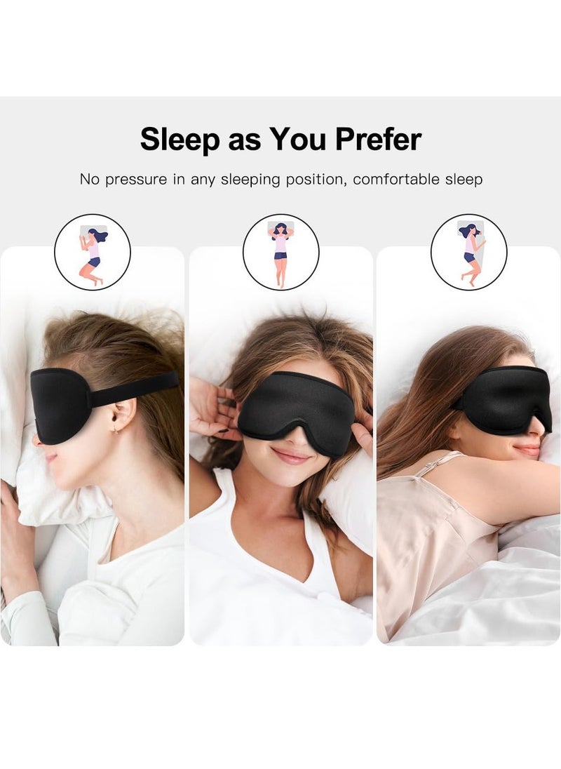 Generic - 3D Memory Foam Sleep Mask Breathable Shading Blindfold Cover Aid Block Out Light with Adjustable Strap Soft Eye Patches Comfort Three Dimensiona Design Face Sleeping Mask Eyeshade (Black) - Image 1