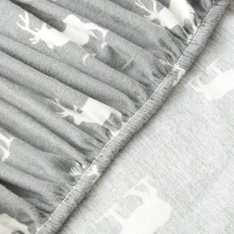 Eddie Bauer - Flannel Sheets Queen Size, Anti-Pilling & Wrinkle Resistant Cotton, Touchably Soft for All-Season Comfort - Bed Sheets with Matching Pillowcases & Fitted Sheet (Elk Grove Grey) - Image 4