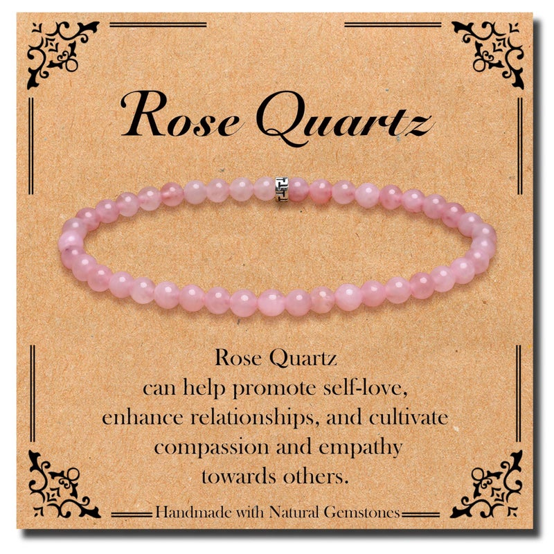 BONNY BOXX Natural Stretch Healing Gemstone Bracelet, 4/6/8mm Semi Precious Stone Bracelet for Men Women, Stress Relief Crystal Jewelry - Image 1