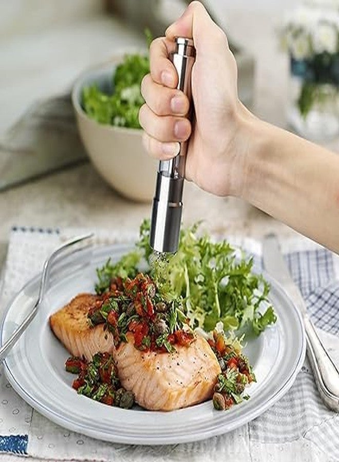 Fulkiza Salt & Pepper Grinder | Stainless Steel Push Button Modern Design Thumb Grinder for Black Pepper, Himalayan Salt, Spice (1pcs) - Image 4