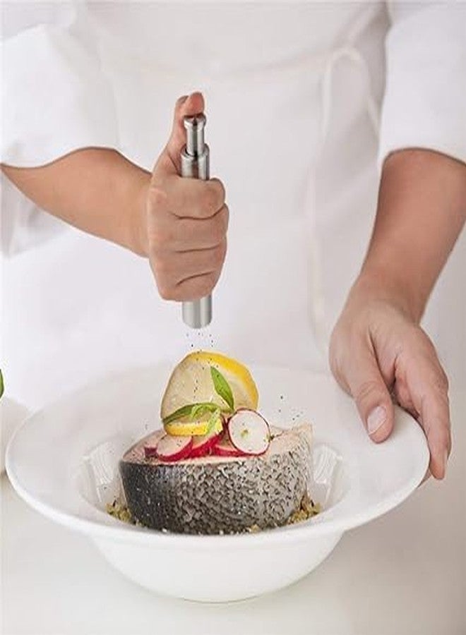 Fulkiza Salt & Pepper Grinder | Stainless Steel Push Button Modern Design Thumb Grinder for Black Pepper, Himalayan Salt, Spice (1pcs) - Image 3
