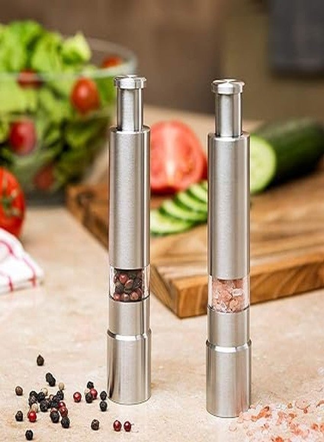 Fulkiza Salt & Pepper Grinder | Stainless Steel Push Button Modern Design Thumb Grinder for Black Pepper, Himalayan Salt, Spice (1pcs) - Image 2