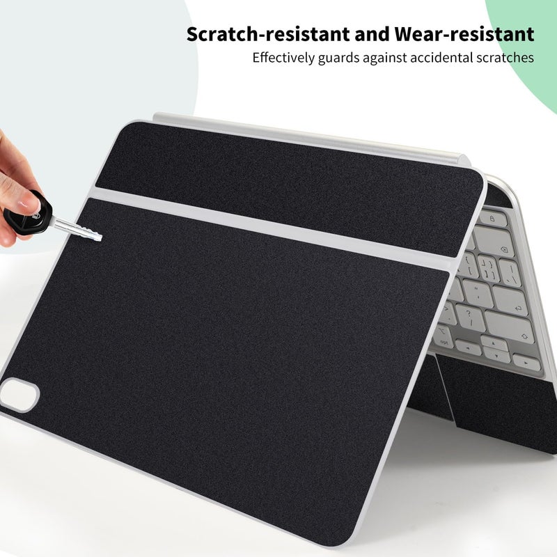 IMMOENUC Protective Skin Sticker for 2025 iPad Air M4 M3 11-inch Magic Keyboard 3-Side ull Coverage Protective Vinyl Decals Self-Adhesive,Pre-Cut (Top/Bottom/Keyboard Panel)（Black） - Image 3
