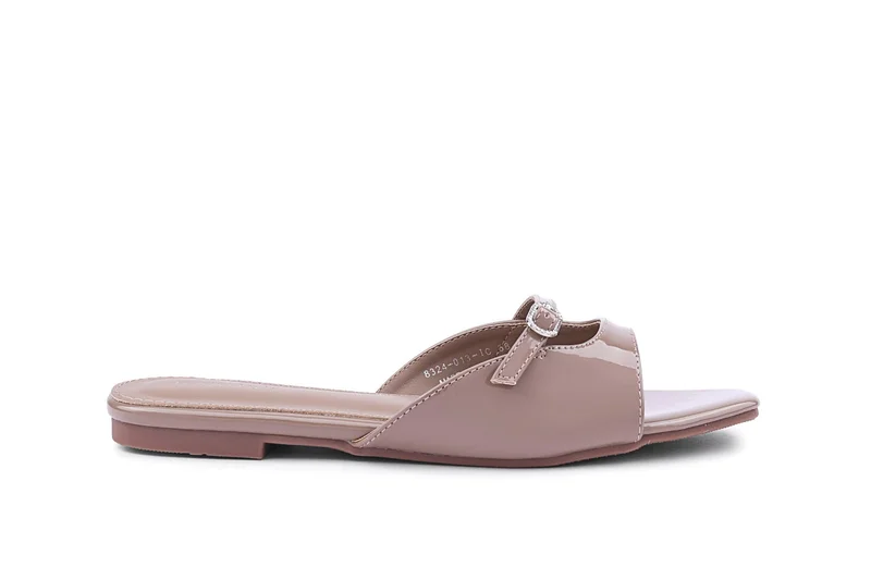 IconStyle Croc-Embossed Flat Mules