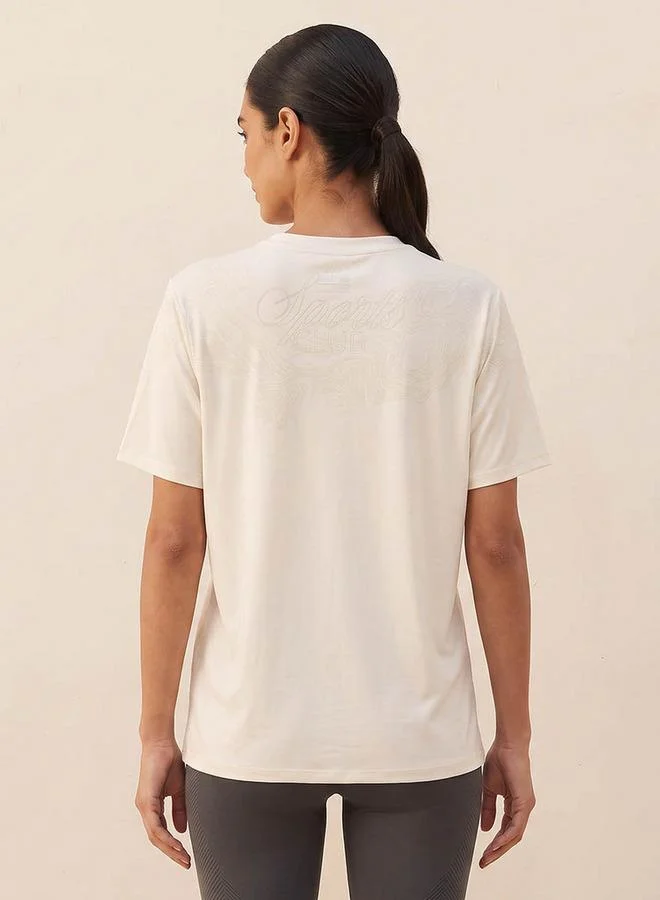 Splash Active White Printed 2 Way Stretch T-shirt for Women | Best Price UAE