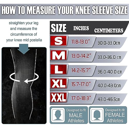 Nisrok Knee Sleeves (1 Pair), 7mm Neoprene Compression Knee Braces, Great Support for Cross Training, Weightlifting, Powerlifting, Squats, Basketball and More (Black, Large) - Image 3