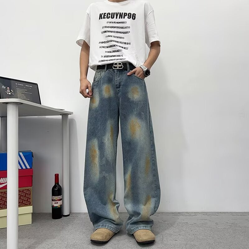 Unisex Classic Denim Jeans Loose Fit Daily Outdoor Wear - Image 1