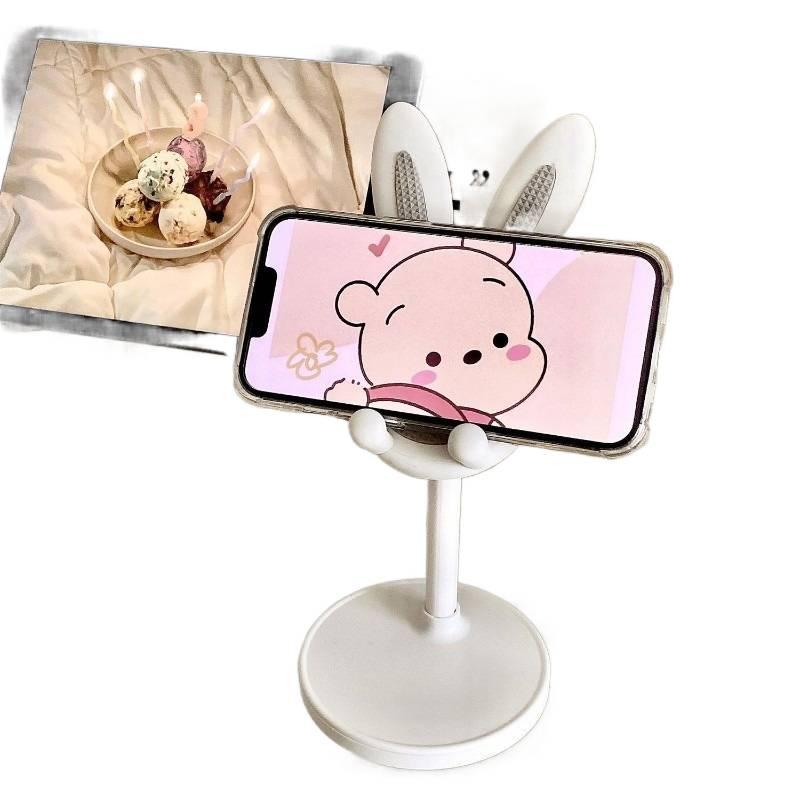 Adjustable Silicone Stand Phone Holder Bunny Desktop for Universal Fit White for Personal Use - Image 4