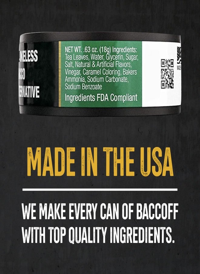 BACC OFF 5 Cans, BaccOff Wintergreen Pouches, Strong Wintergreen and Salty, Rich Flavors, 16 Pouches Per Can - Image 2