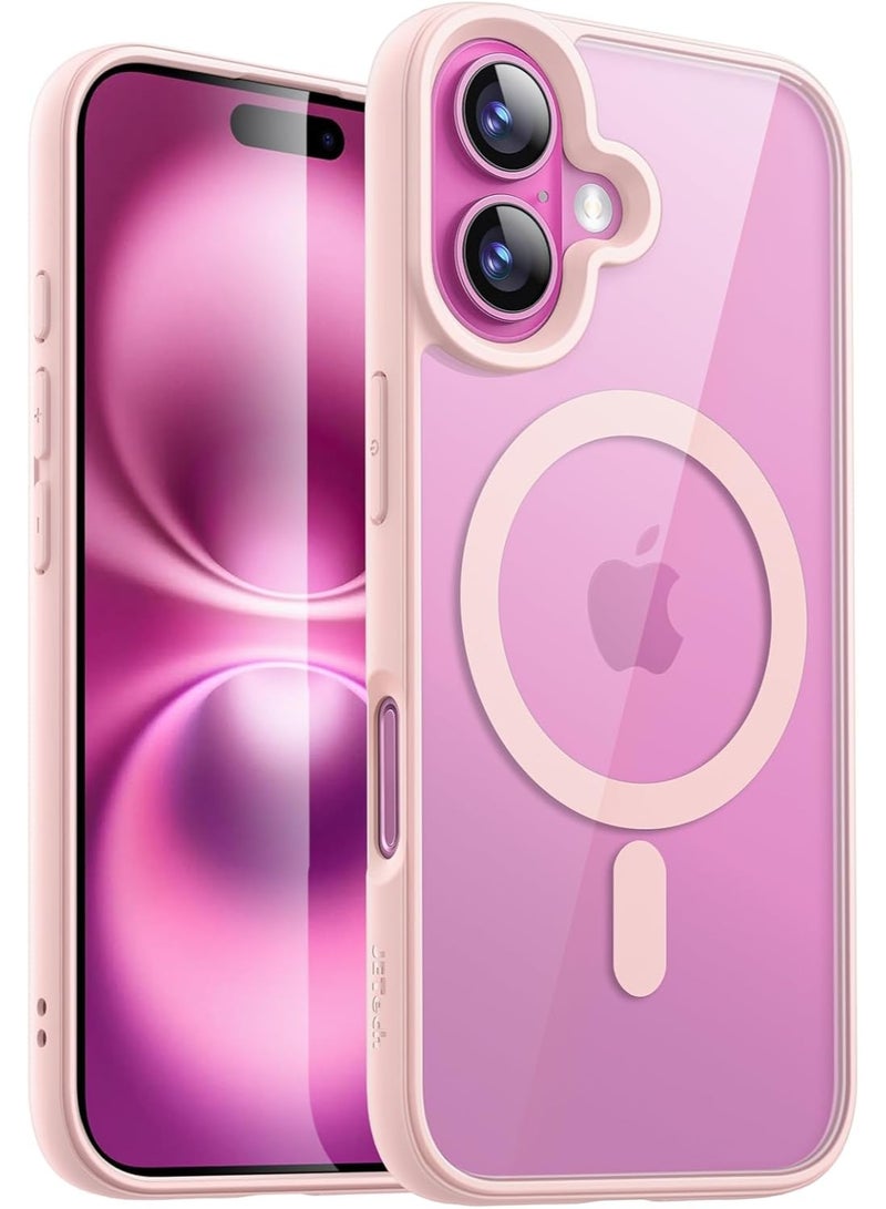 أكاليكس جراب مغناطيسي شفاف لهاتف iPhone 17، حماية عالية الجودة من السقوط مع شريط مقاوم للصدمات، جراب خلفي شفاف للهاتف | وردي - Image 1