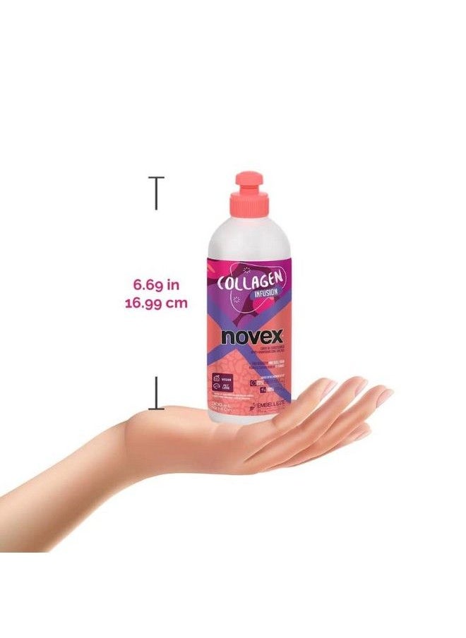 NOVEX تركيبة الكولاجين النباتية التي لا تحتاج إلى شطف لعلاج الشعر الخفيف والباهت والتحكم في التجعد وتقوية الشعر وتعزيز اللمعان (300 مل/ 10.1 أونصة)  - Image 5