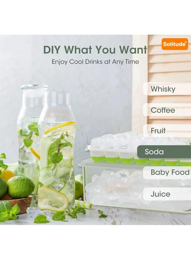 Solitude Silicone Pop Up Square Ice Cube Trays with 14 Cavities for Freezer with Lid Easy Release Flexible Bottom, Stackable, 100% BPA Free, Food Grade for Freezer, Cocktail - Image 4