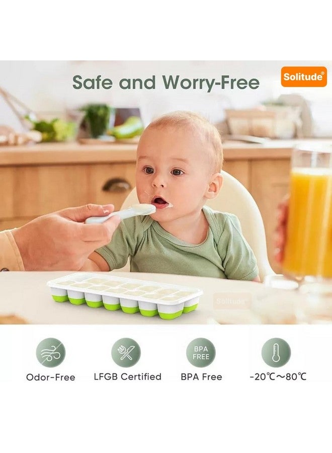 Solitude Silicone Pop Up Square Ice Cube Trays with 14 Cavities for Freezer with Lid Easy Release Flexible Bottom, Stackable, 100% BPA Free, Food Grade for Freezer, Cocktail - Image 5