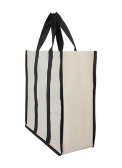 Kuber Industries Kuber Industries Canvas Shopping Bags/Grocery Bag for Carry Grocery, Fruits, Vegetable with Handles (Black) 54KM4013  - Image 3