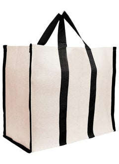 Kuber Industries Kuber Industries Canvas Shopping Bags/Grocery Bag for Carry Grocery, Fruits, Vegetable with Handles (Black) 54KM4013  - Image 1