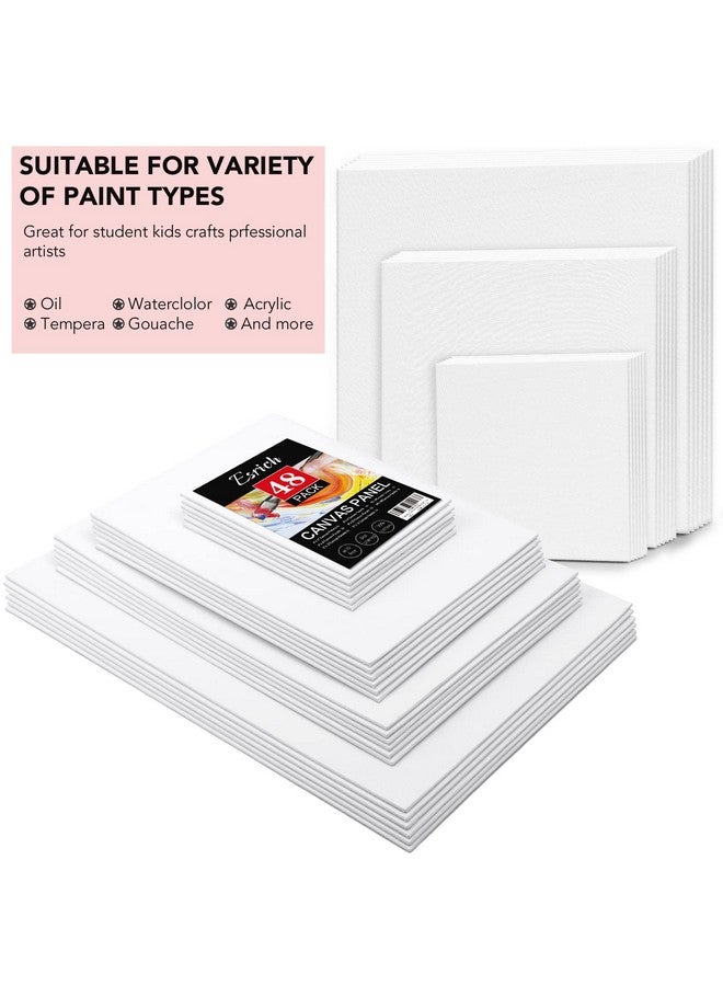 ESRICH Canvases For Painting Blank Cotton Canvas Boards 48Pack With 8Size 4*4"4*6"5*6"6*6"8*10"10*10"9*12" 11*14"，6 Of Each Painting Canvas For Oil & Acrylic Paint - Image 3
