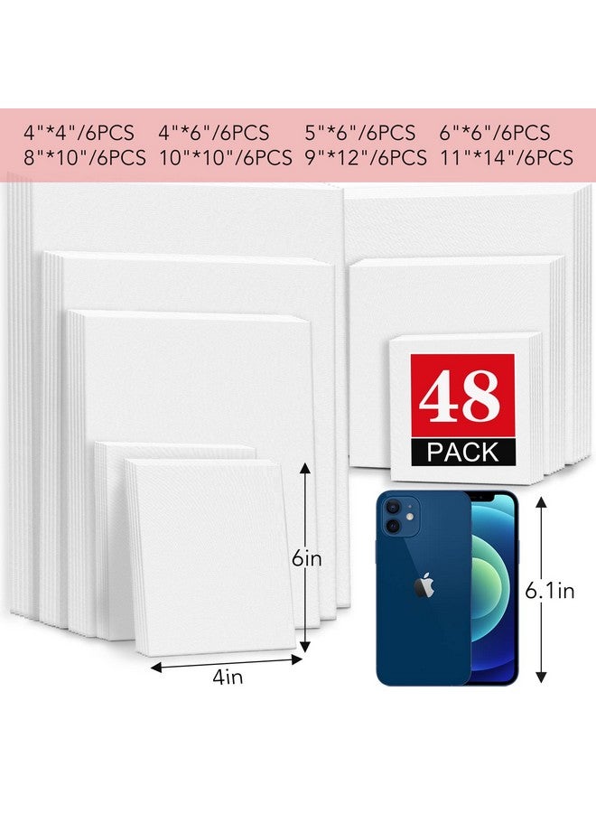 ESRICH Canvases For Painting Blank Cotton Canvas Boards 48Pack With 8Size 4*4"4*6"5*6"6*6"8*10"10*10"9*12" 11*14"，6 Of Each Painting Canvas For Oil & Acrylic Paint - Image 5