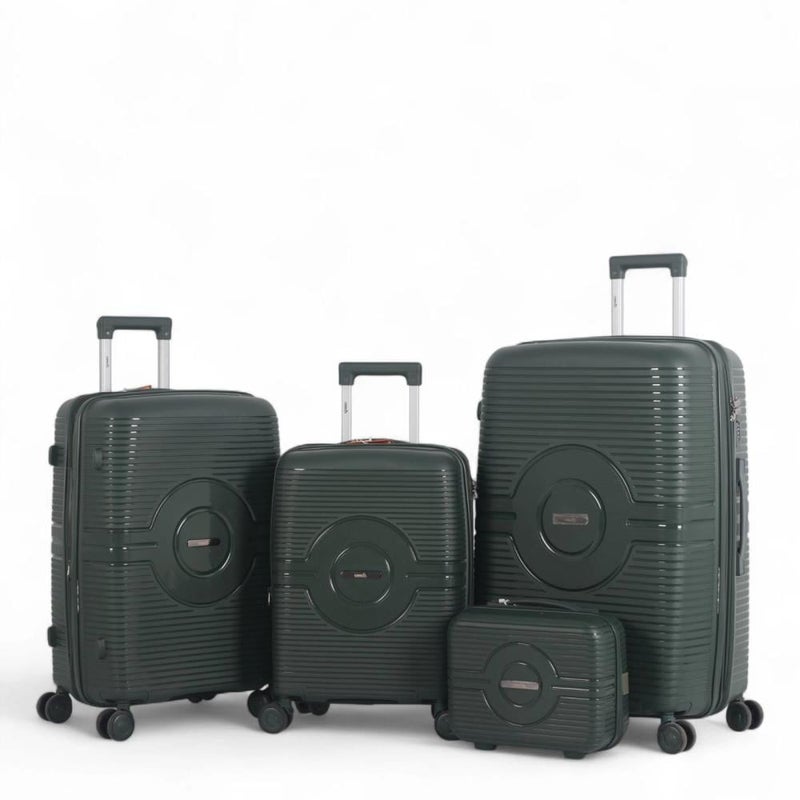 Aviator Luxury Durable 4-Piece Luggage Set (Shatterproof with Bonus Handbag) with Double Zipper Expansion Case - Image 1